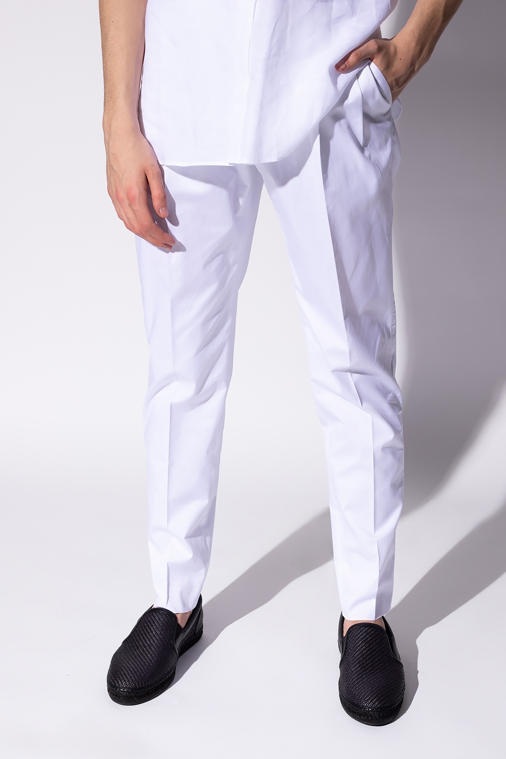 Dolce & Gabbana Pleat-front trousers with logo